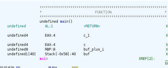 Stack layout x86_64